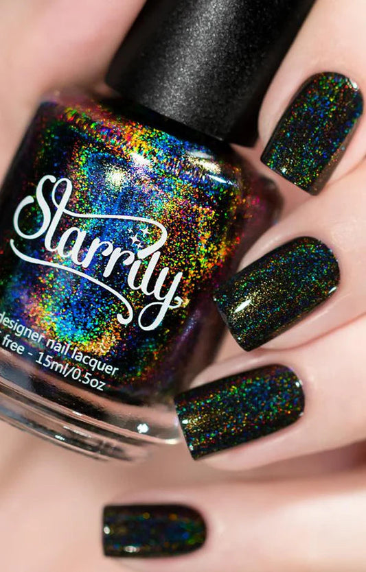 Starrily- Black Magic Black Holographic Nail Polish I Love My Polish