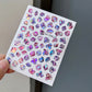 Blue and Purple Holographic Flower Nail Stickers