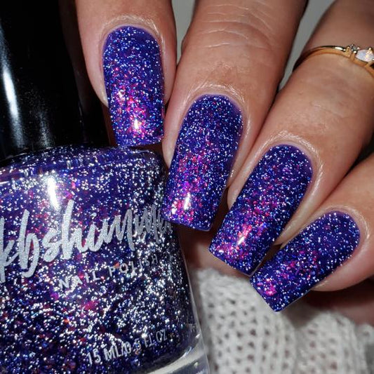 KBShimmer- Gummy A Break Blue Pink Metallic Flakies Nail Polish