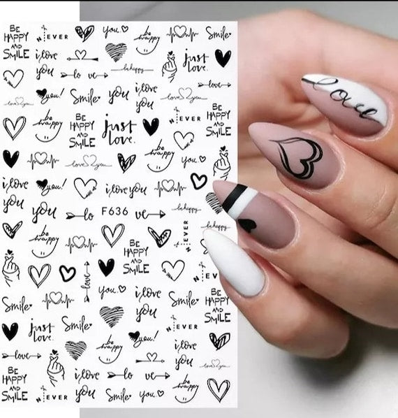 Love , Heart and Letters Nail Sticker for Valentine's Day