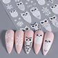 Christmas Owl Snowflake 5D Embossed Nail Art Stickers