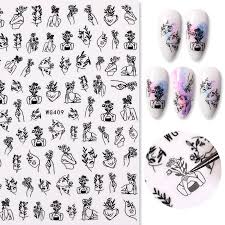 Women Abstract Line Art Nail Stickers