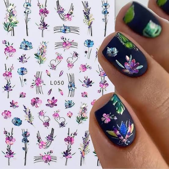 Chameleon Floral Nail Sticker