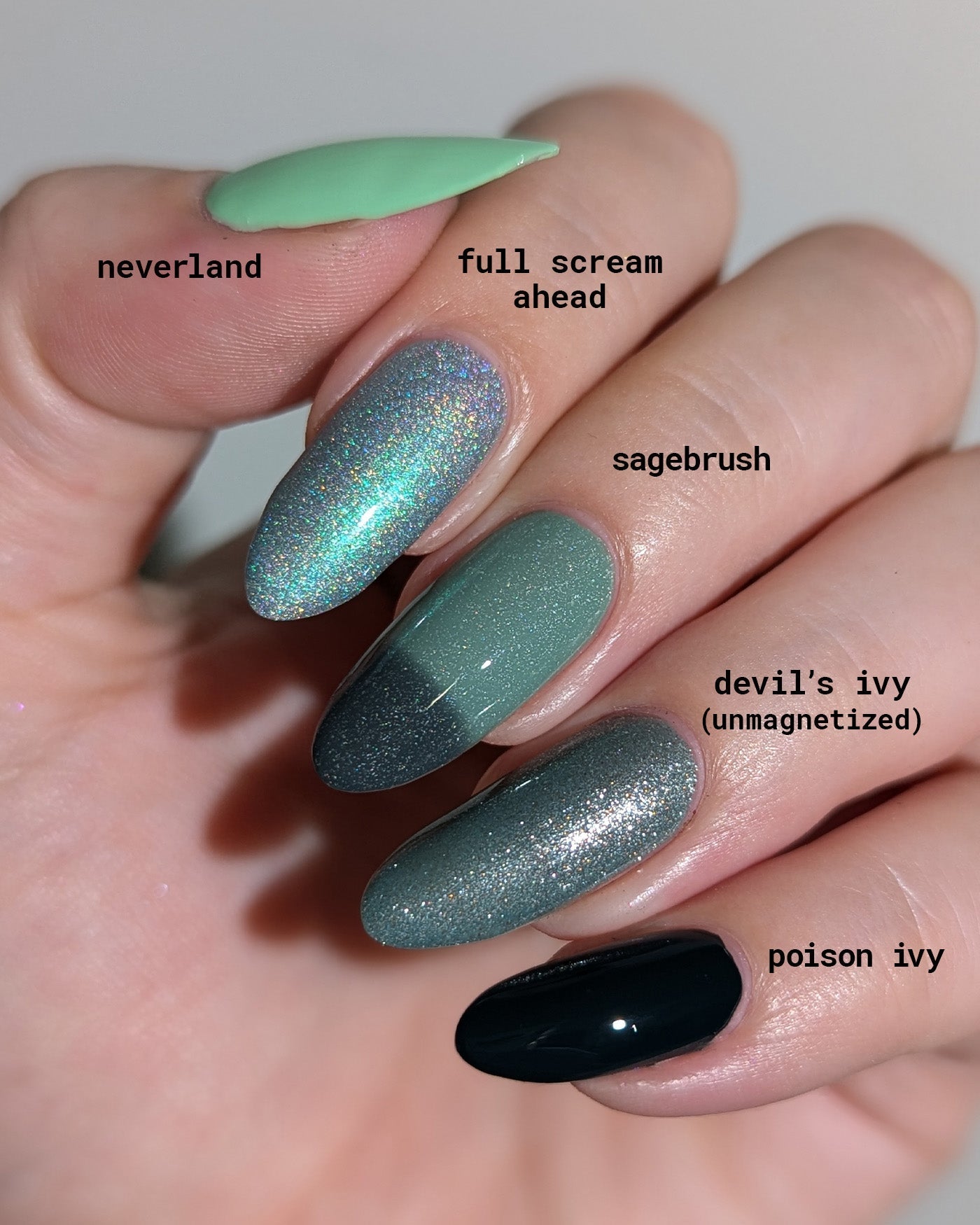 Mooncat- Sagebrush Green Black Thermal Holographic Glitter Nail Polish I Love My Polish