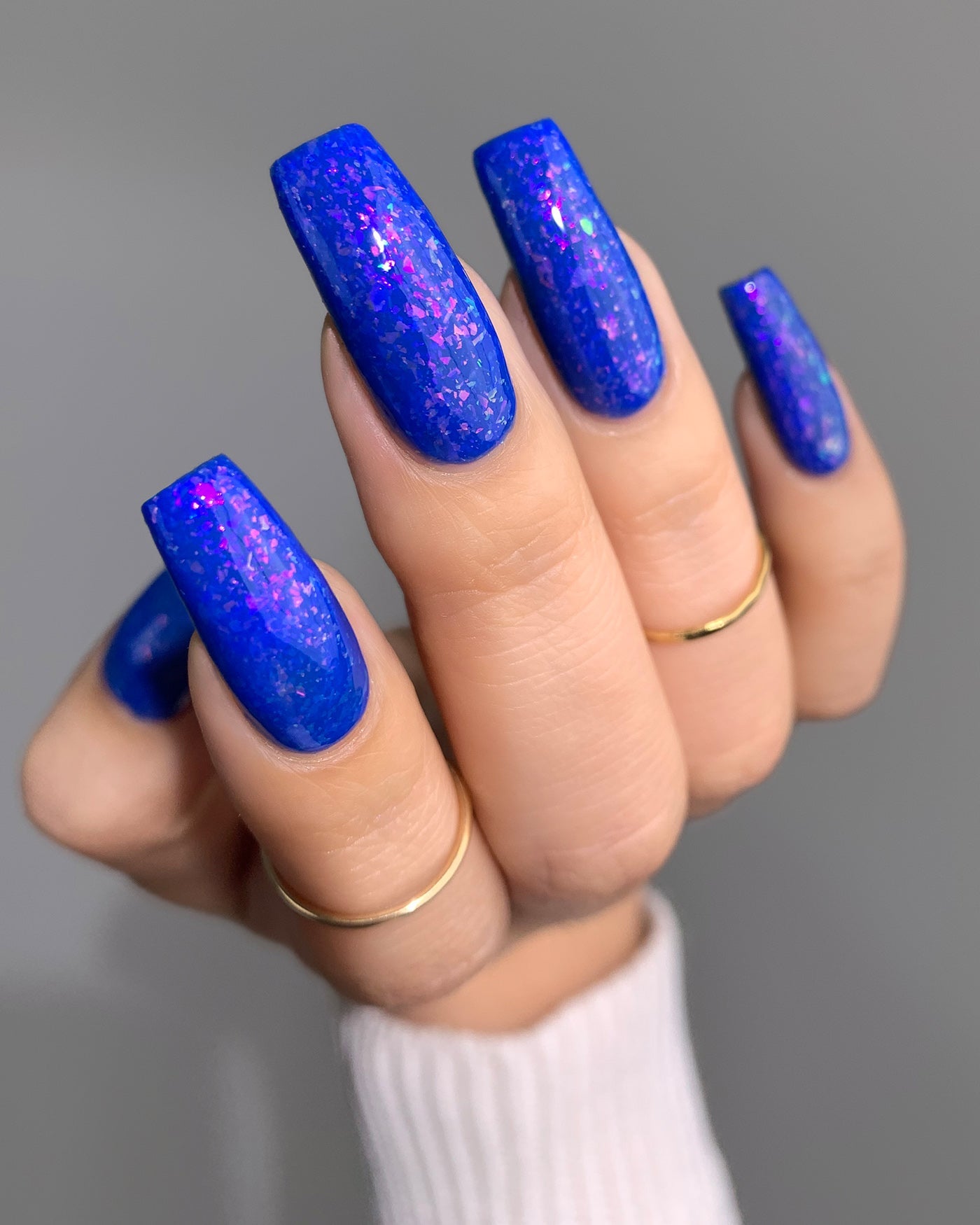 Mooncat Cosmic Cowboy Blue Magenta Flakies Nail Polish I Love My Polish