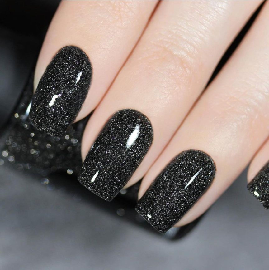 Kneel Before Zod Nail Polish - holographic black glitter – Fanchromatic  Nails