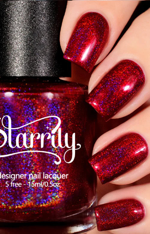 Starrily- Norepinephrine Red Jelly Holographic I Love My Polish