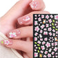 White & Pink Floral 5D Nail Stickers I Love My Polish