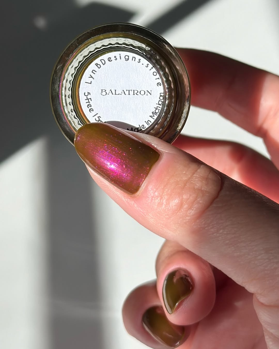 Balatron Panel Buy LynB Designs- Balatron Olive Green Nail Polish | ILMP
