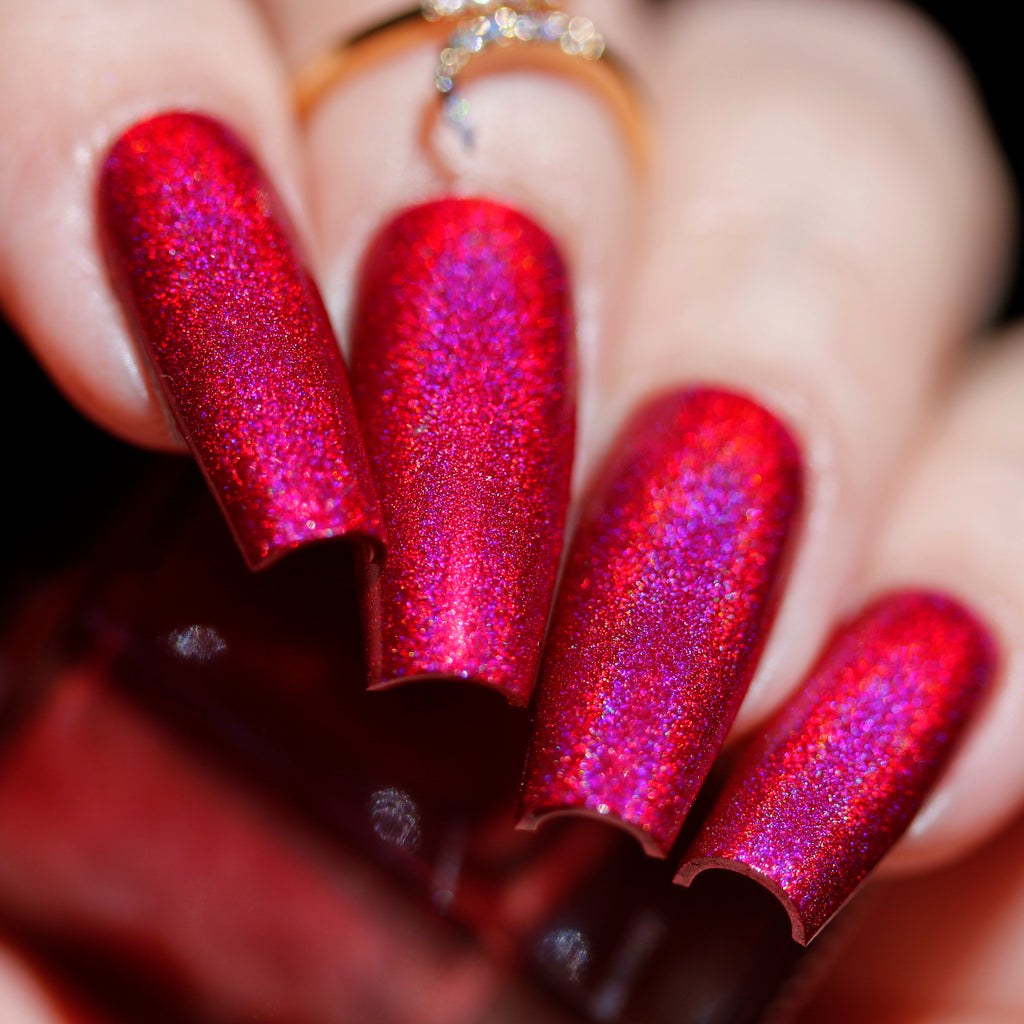 Phoenix Polish - Cherry Bomb (Holographic + Stamping) I Love My Polish