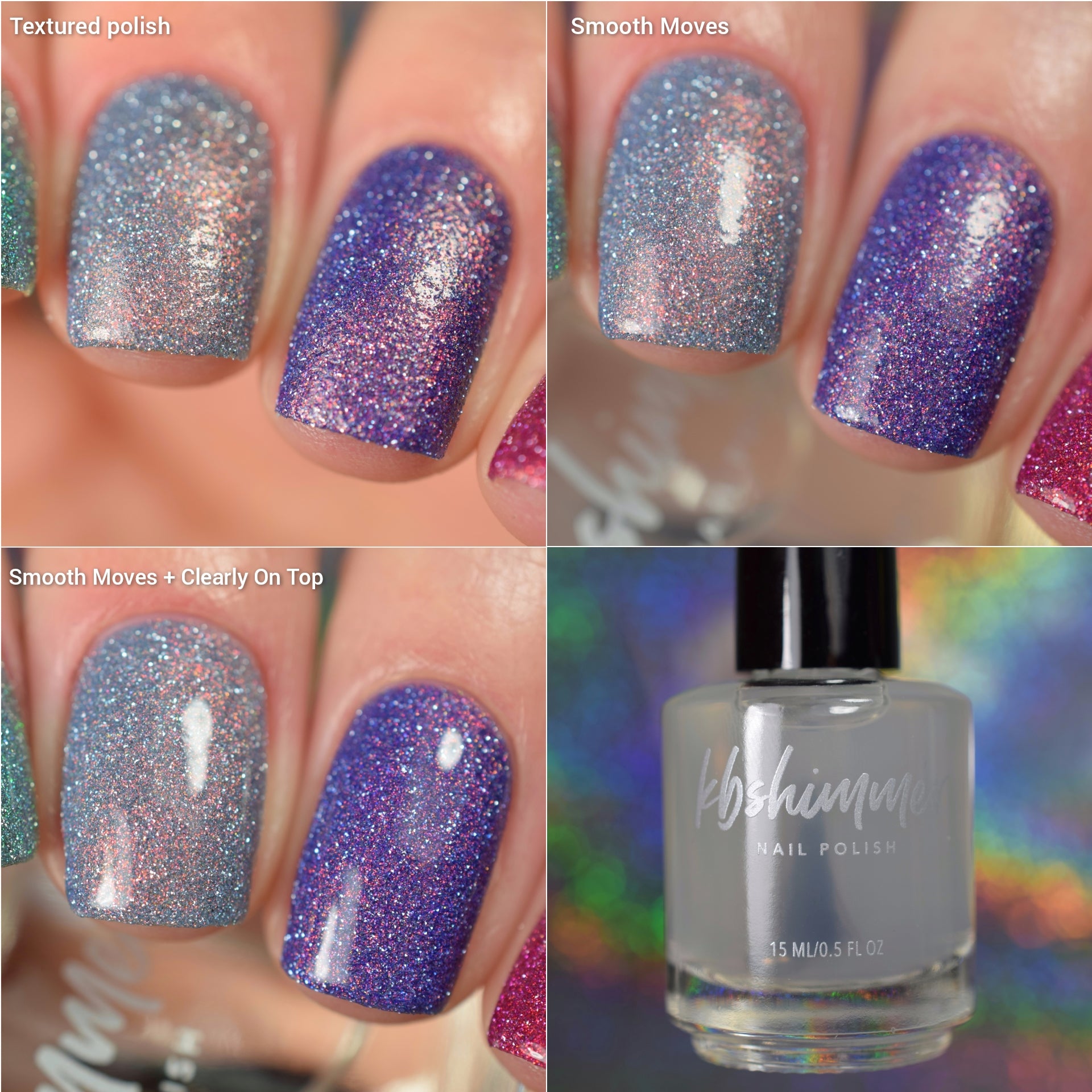 KBShimmer- Smooth Moves Base Coat Top Coat Nail Polish