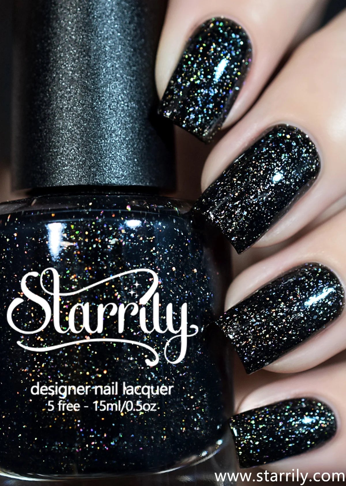 Starrily- Black Magic Black Holographic Nail Polish I Love My Polish