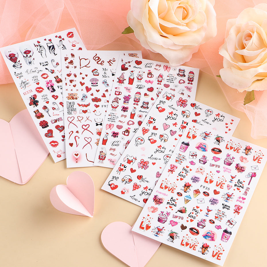 Valentine's Day Cute Couple Heart Stickers I Love My Polish