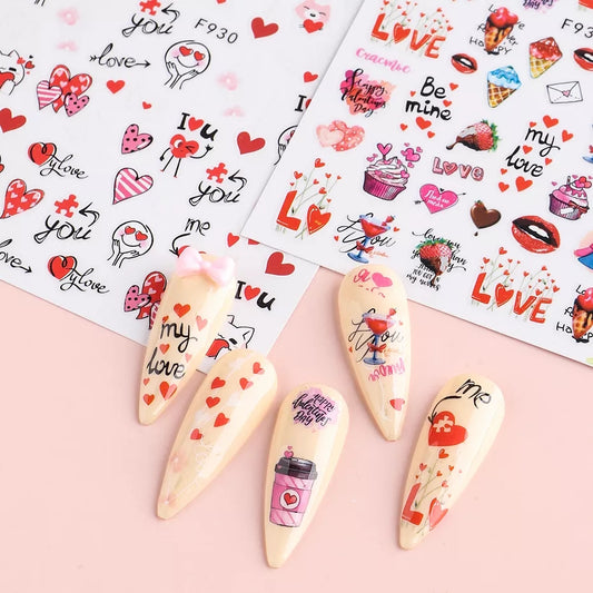 Valentine's Day Cute Couple Heart Stickers I Love My Polish