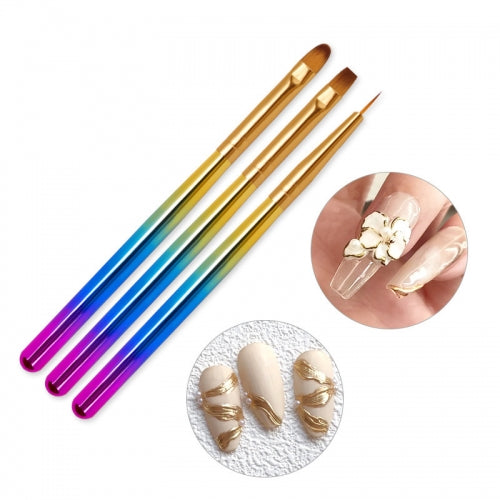 Gradient Handle Nailart Brush - 3pcs/set I Love My Polish