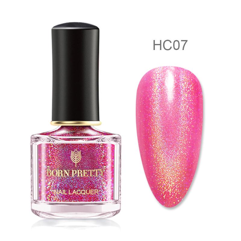 Born Pretty Pink Translucent Holographic Nail Polish - HC 07 I Love My Polish