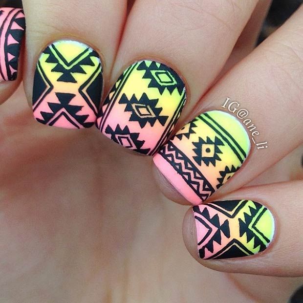 Aztec and Geometric Nail Art Stamping Plate- OMJ-02 I Love My Polish
