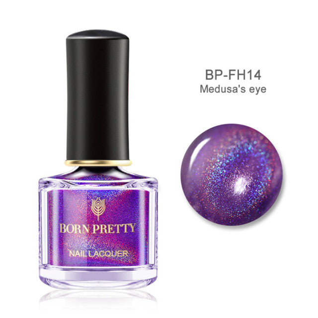 Born Pretty Purple Holographic FH-14 Beautiful Eyes Nail Polish I Love My Polish