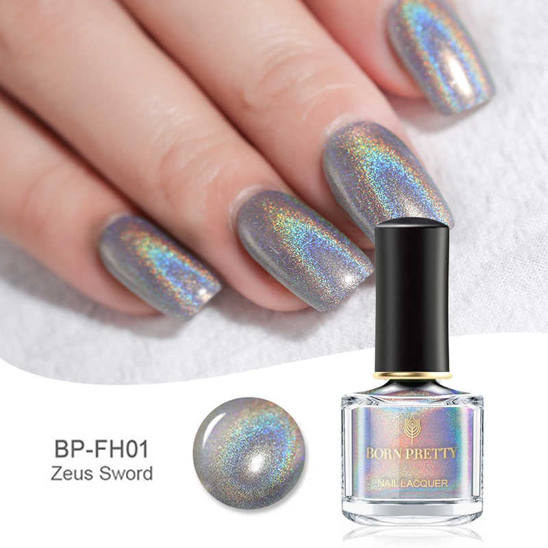 Born Pretty Silver Holographic FH-01 Zeus Sword Nail Polish I Love My Polish