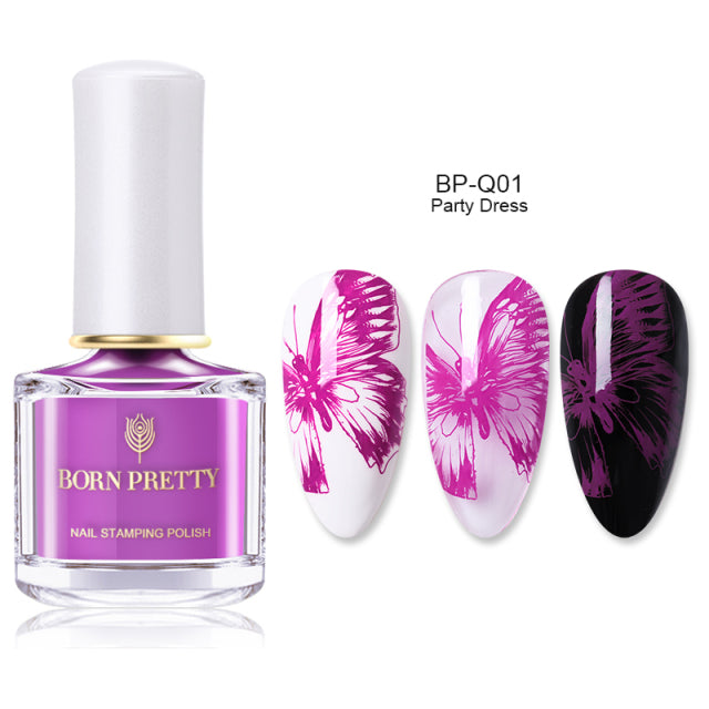 Born Pretty Dark Pink Stamping Nail Polish I Love My Polish