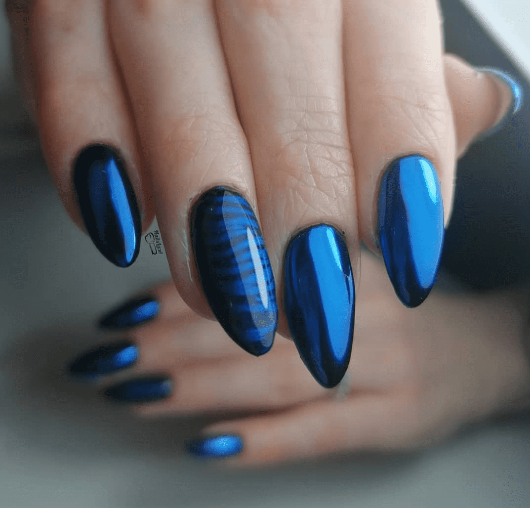 Blue Metallic Nail Powder I Love My Polish