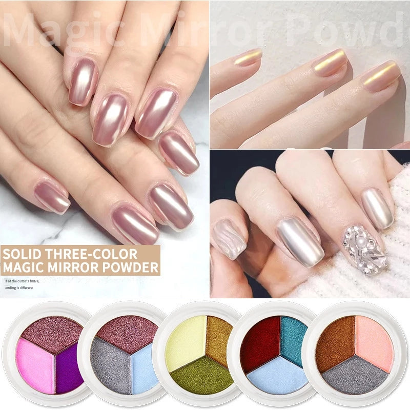 3 in 1 Mirror and Mermaid Chrome Nail Powder I Love My Polish, Chrome powder for nails, india