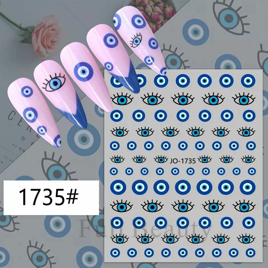 Evil Eye Nail Art Sticker Sheet I Love My Polish