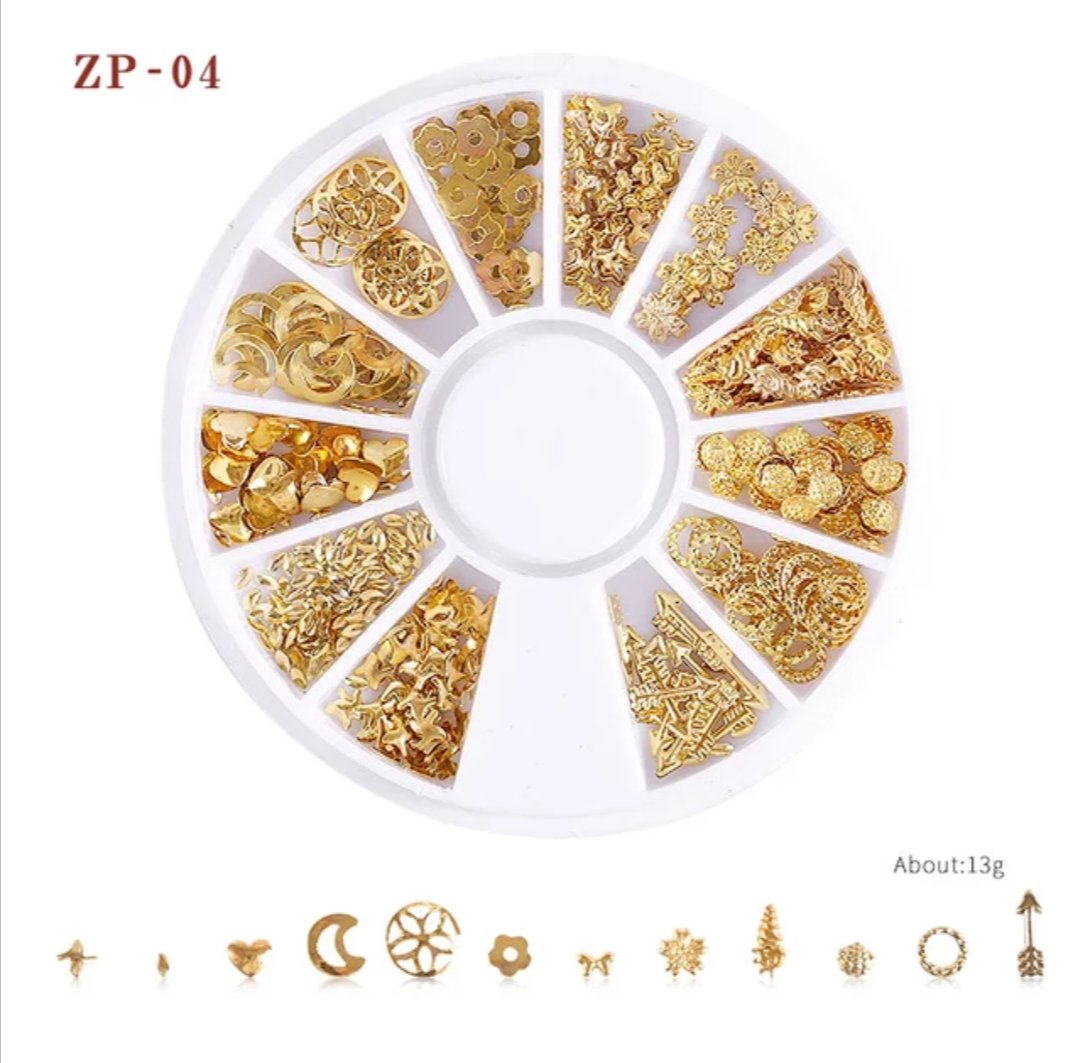 Gold Box Mixed Metal Rivets Nail Wheel ( ZP-04) I Love My Polish