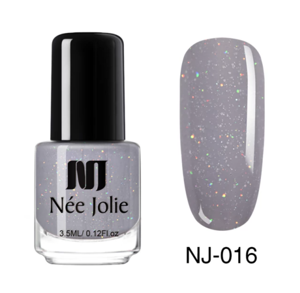 Nee Jolie Grey Holographic Solid Color Nail Polish - NJ-016 I Love My Polish