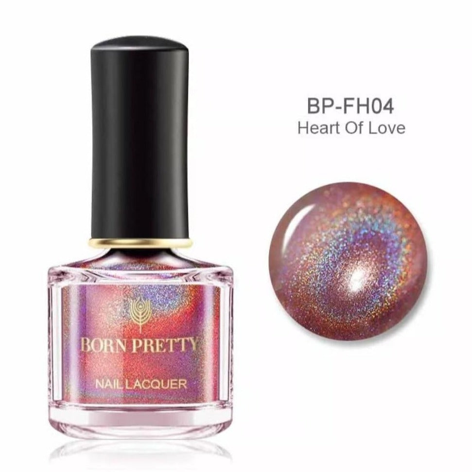 Born Pretty Pink Holographic Nail Polish- Heart Of Love (FH 04) I Love My Polish