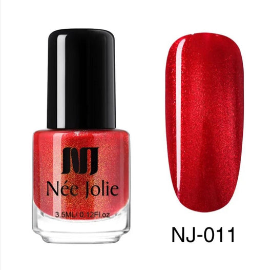 Nee Jolie Red Nail polish with Golden Shimmer- (NJ-011) I Love My Polish
