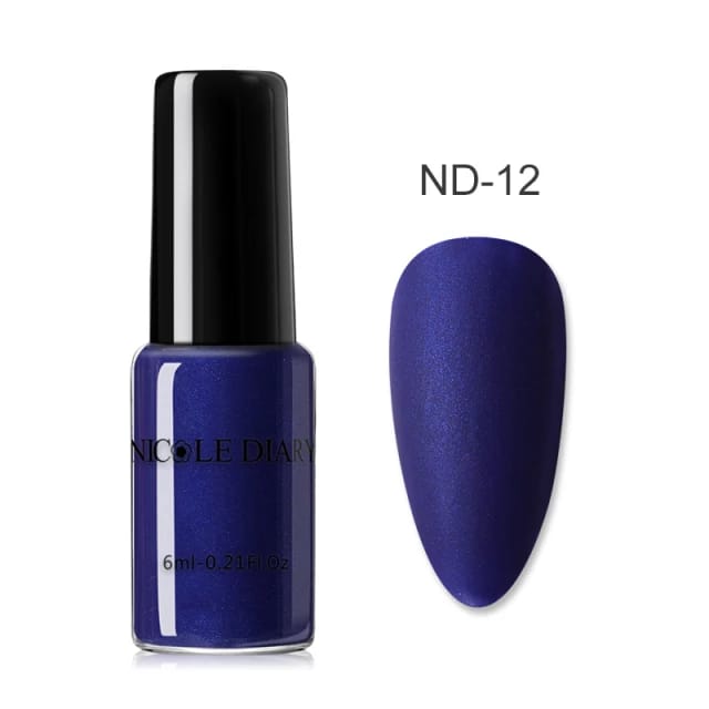 Blue Black Nail Polish With Blue Shimmer Midnight Bloom.022 - Etsy