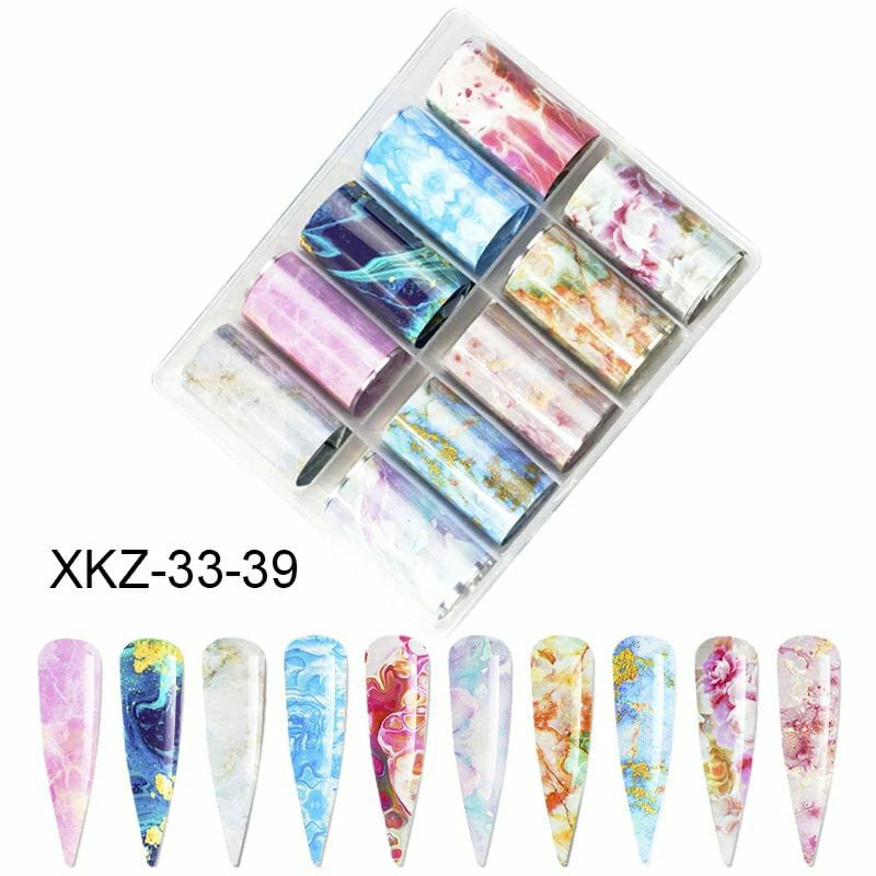 Set of 10 Colorful Marble Foil Box Krupali