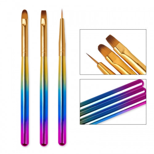 Gradient Handle Nailart Brush - 3pcs/set I Love My Polish