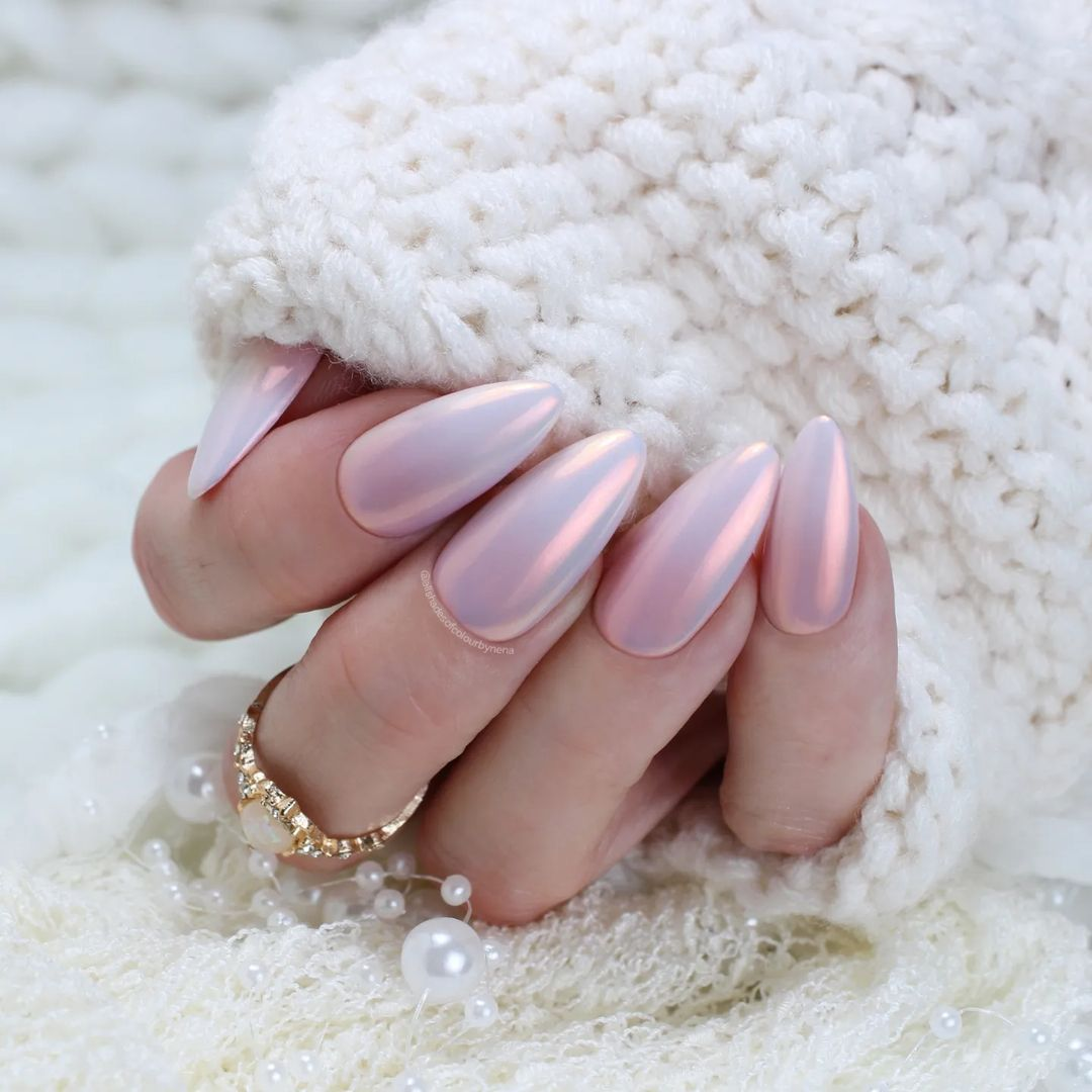 Extra Long Almond Fake Nails Light Pink Glossy Solid Color Salon Party Nail  Art Tips With Adhesive Tabs - False Nails - AliExpress