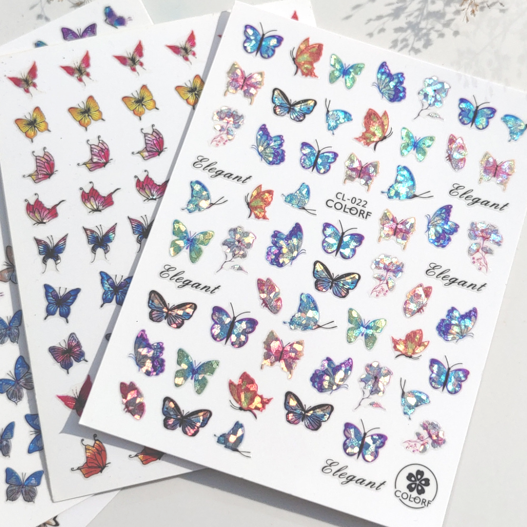 Holographic Butterfly 3D Nail Sticker( Random) I Love My Polish