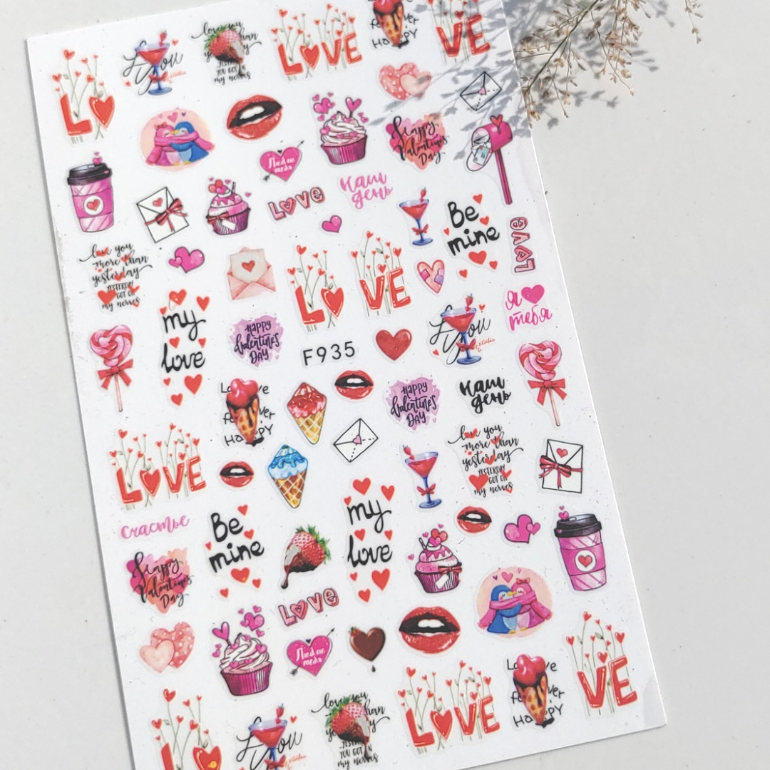 Valentine's Day Cute Couple Heart Stickers I Love My Polish
