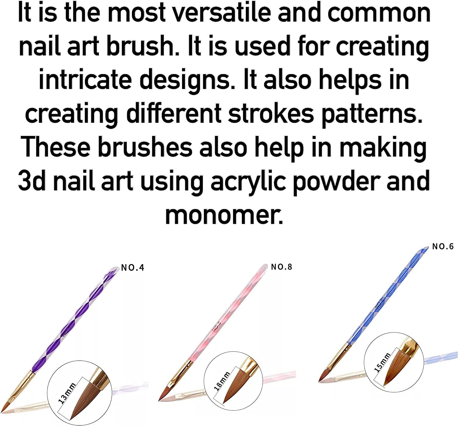 Acrylic 5pcs Nail Art Brush Set (Swirls) Krupali