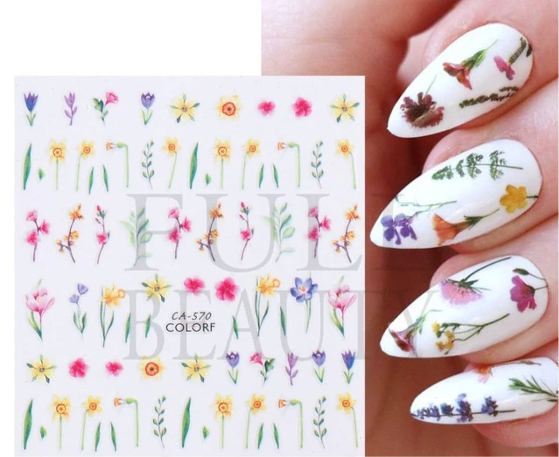 Floral Tulip Nail Stickers I Love My Polish