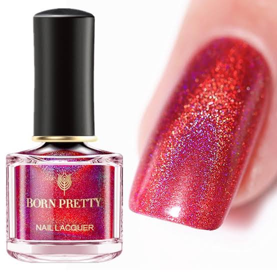 Born Pretty Red Holographic FH-07 Ares' Power Nail Polish - FH 07 I Love My Polish